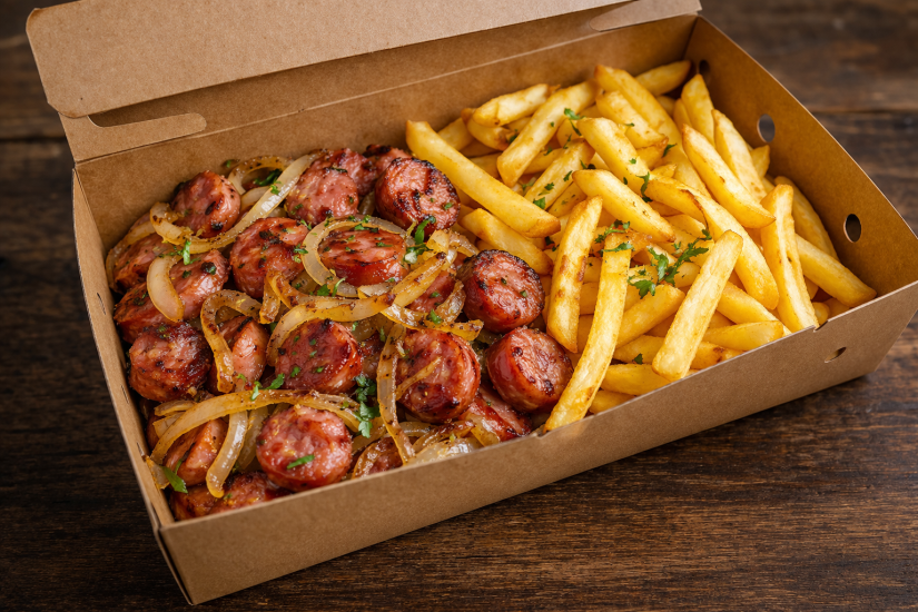 5- Linguiça fina + Batata Frita (400gpesada crua)