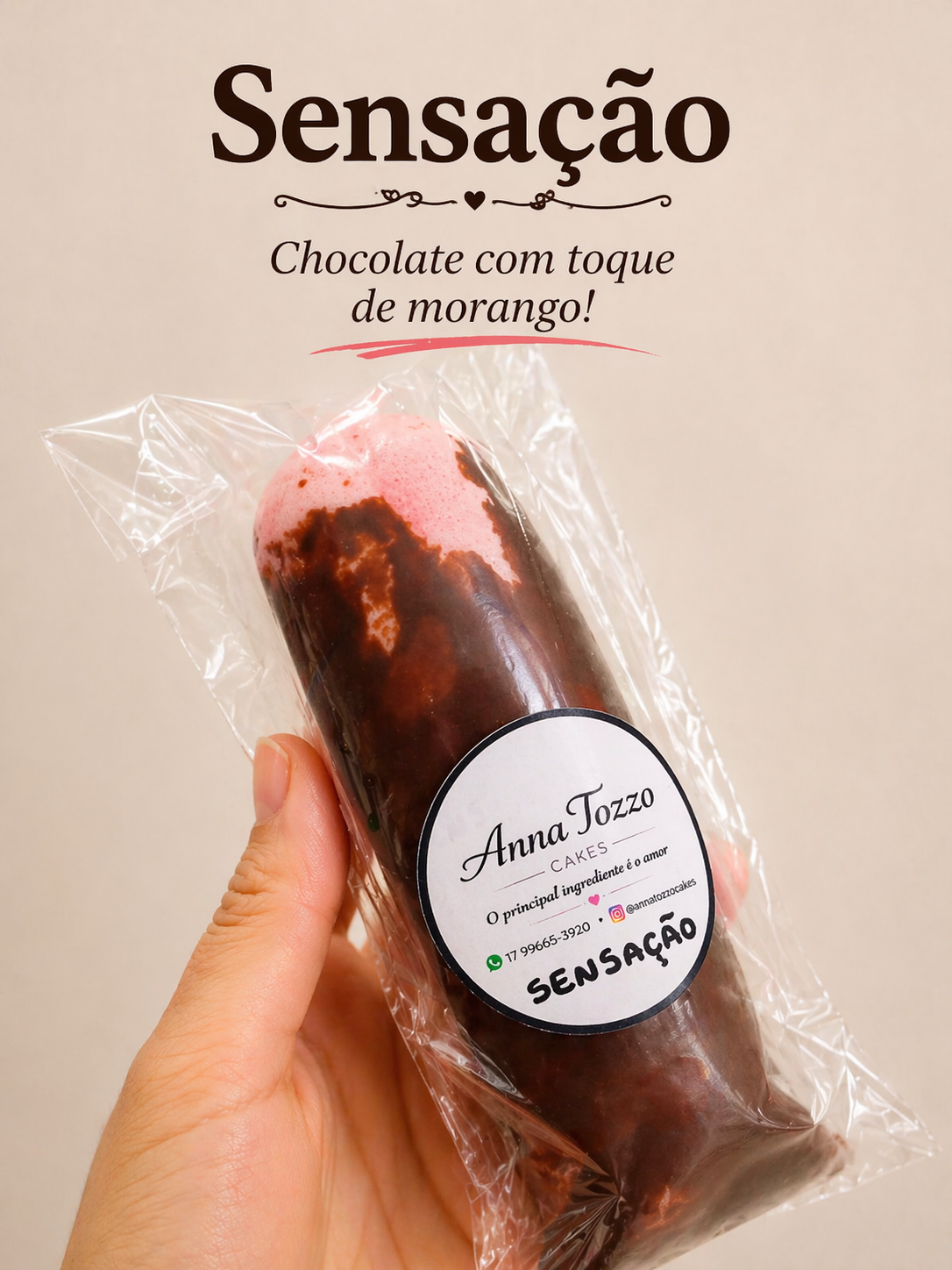 Geladinho Gourmet de Morango com Nutella